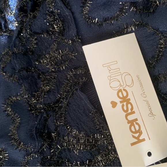 NWT Kensie Girl’s metallic blue dress special occasion - Picture 4 of 7